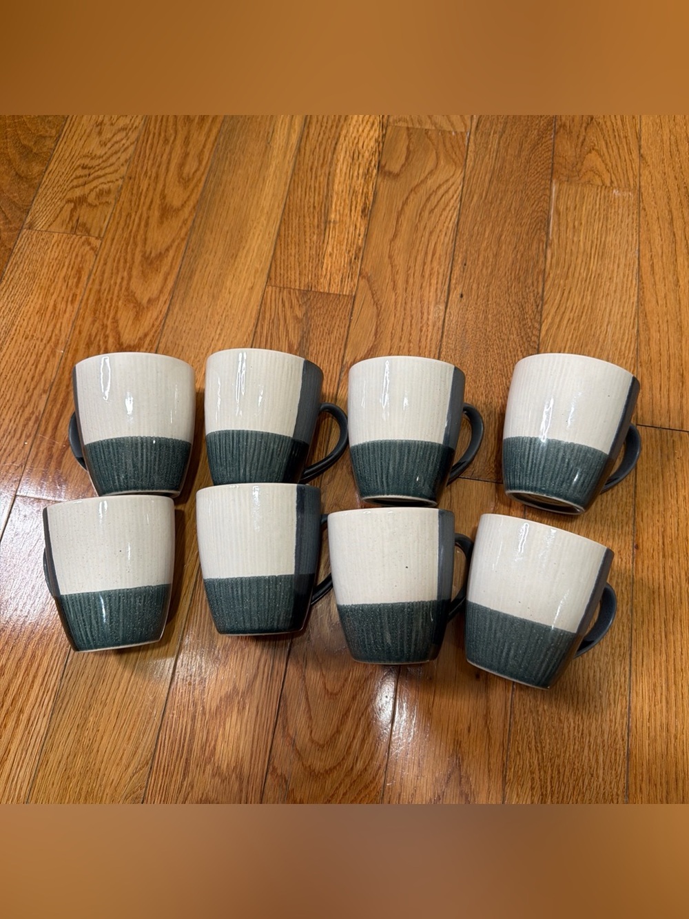 8 Cups Coffee Mug Sango Odyssey Blue 4522 Ceramic Gray White Glazed Stoneware